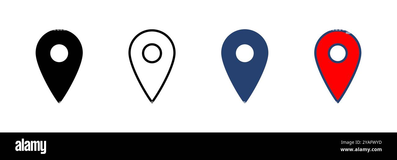 Pin icon vector. Location icon vector. destination icon. map pin Stock Vector