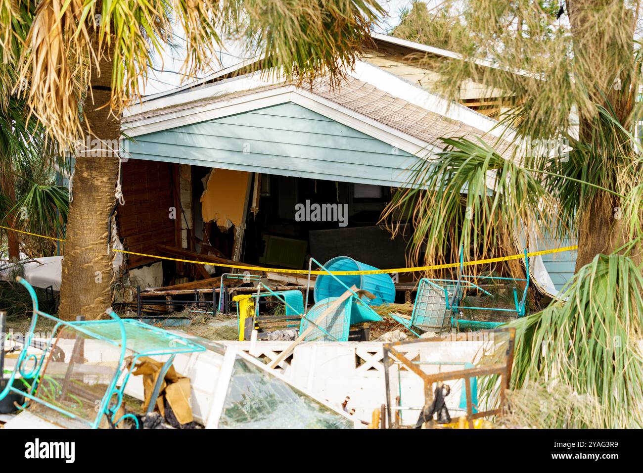 Stock photo debris and damaged homes on St Petersburg Beach Florida ...