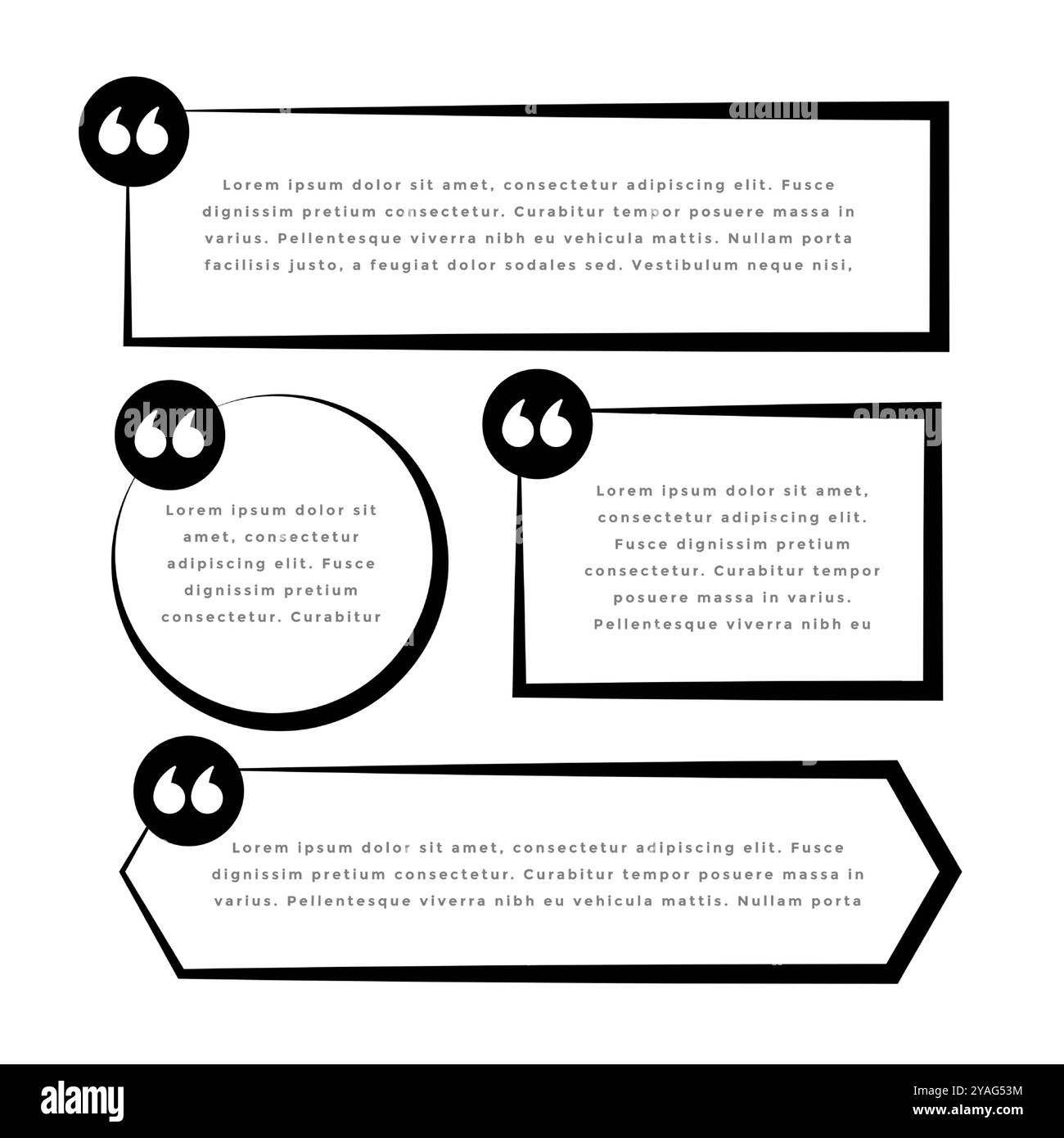 simple and elegant quotation chat bubble template in set vector Stock ...