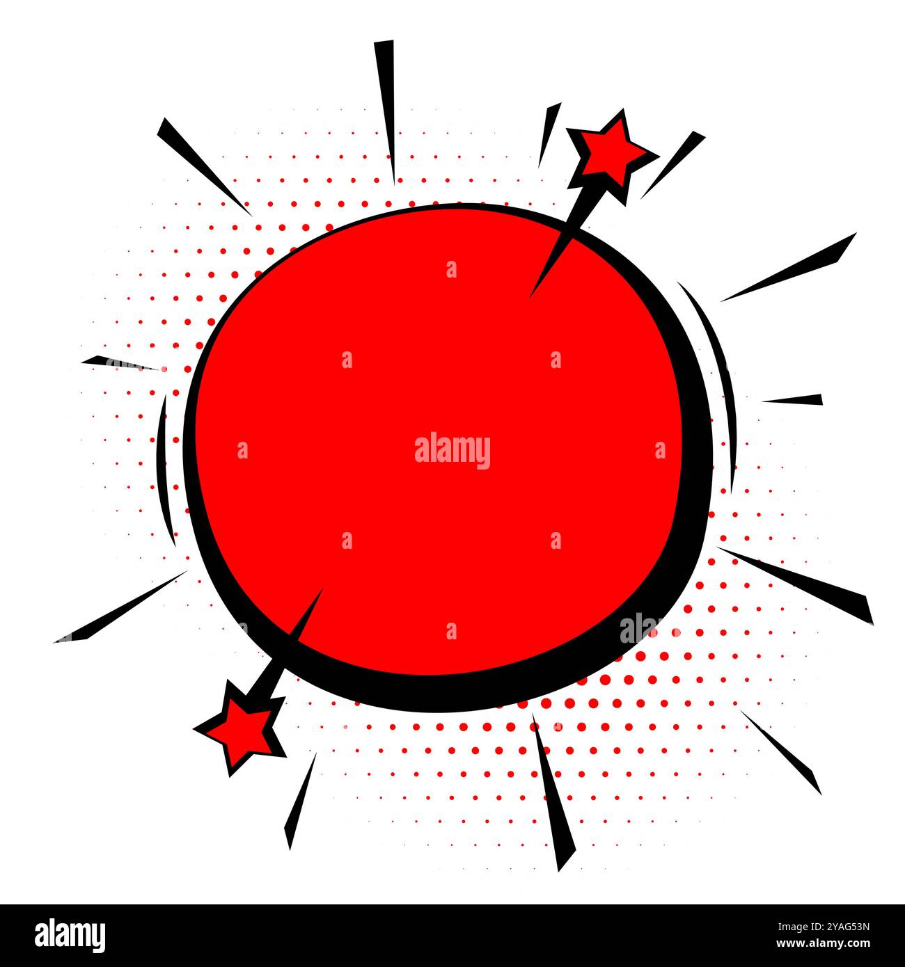 comic style blank speech bubble halftone background with stars design ...