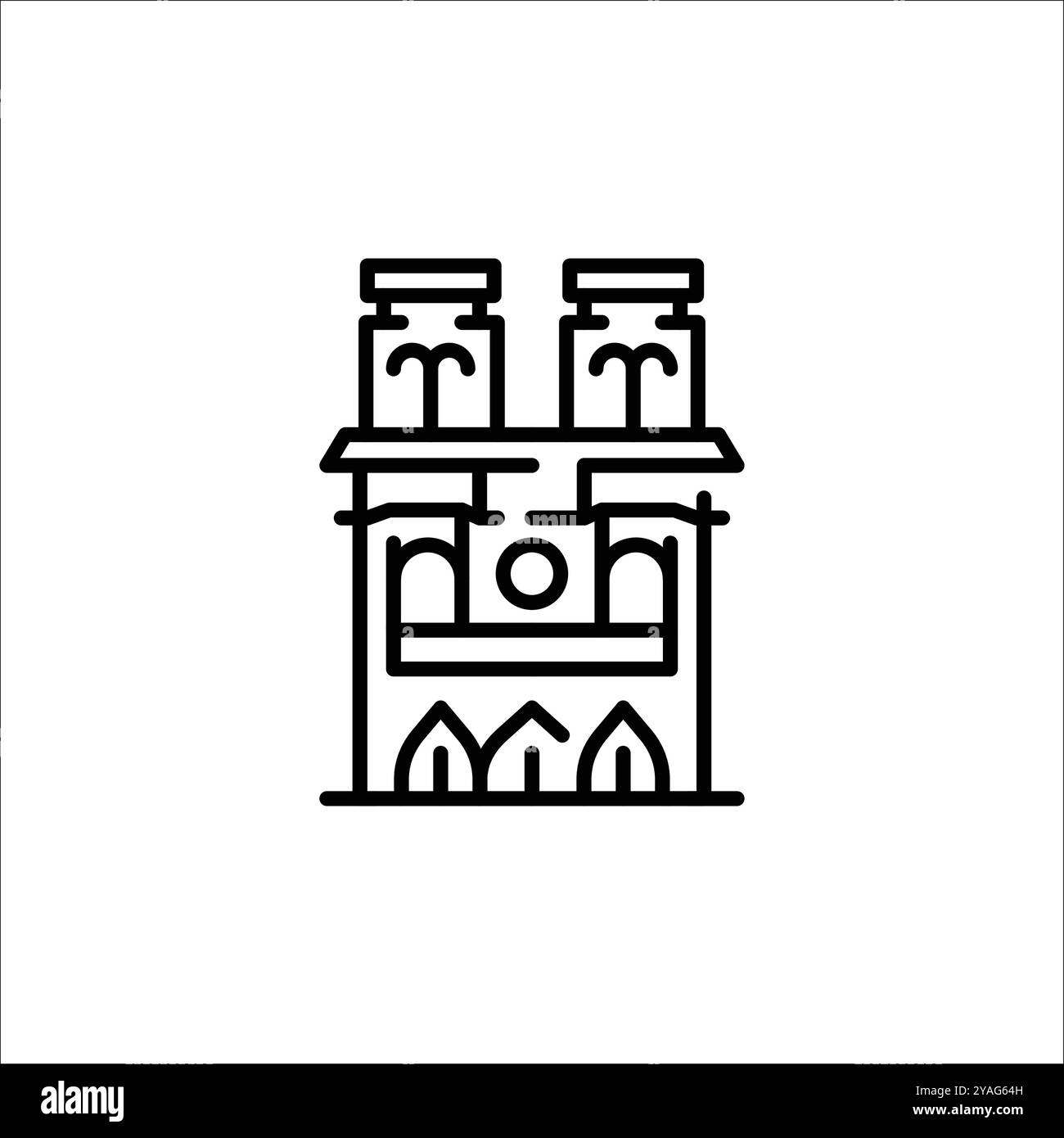 Notre-Dame Cathedral icon Stock Vector Image & Art - Alamy