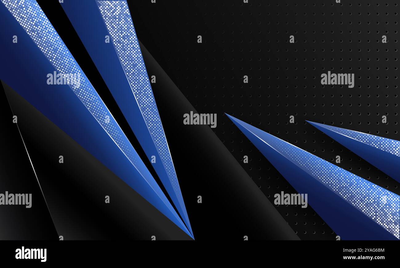 Modern dark luxury abstract background with shining triangles. Stock Vector