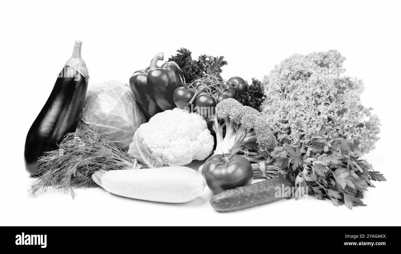 Variety of green vegetables Black and White Stock Photos & Images - Alamy