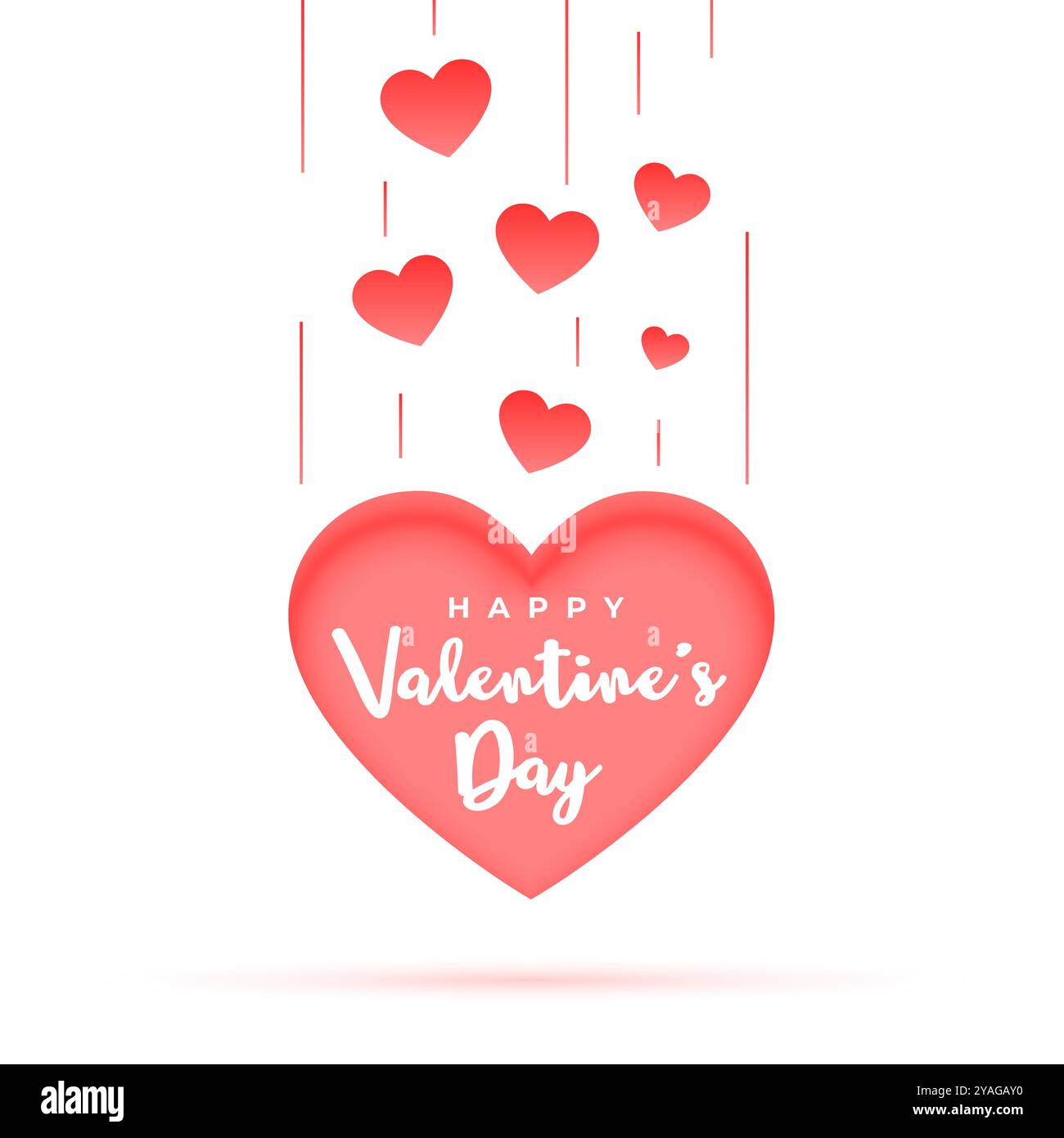 happy valentines day concept background with papercut love heart vector ...