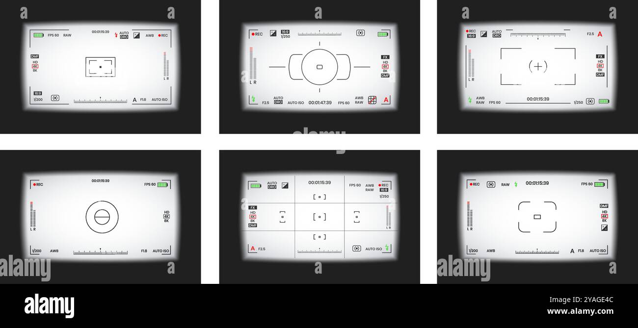 Camera viewfinder video or photo frame recorder flat style design ...