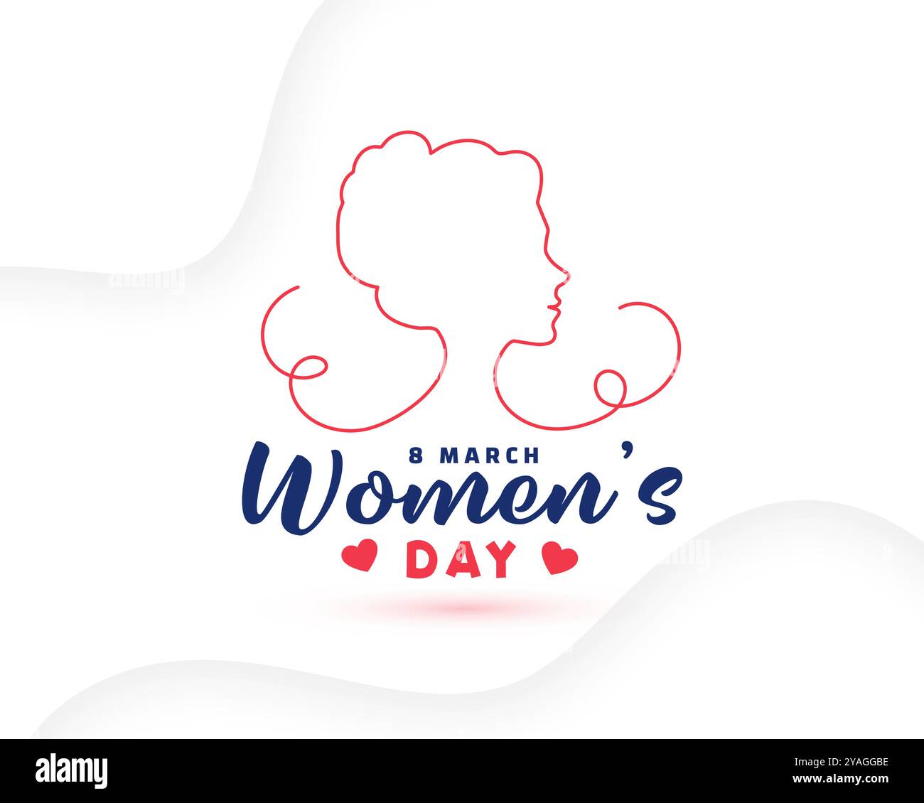 happy womens day greeting card with line art female face vector Stock ...