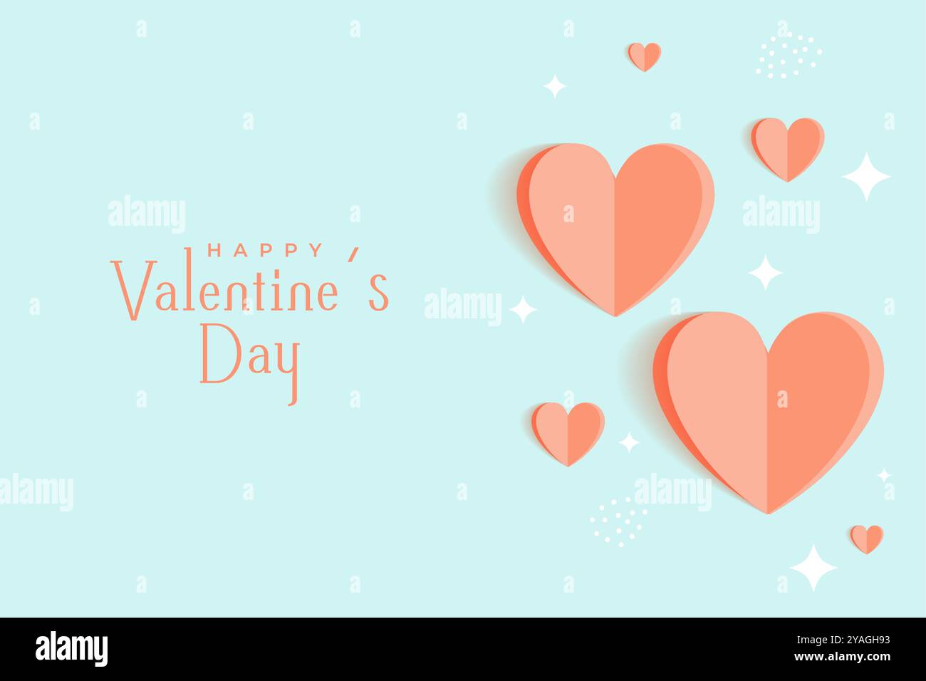 beautiful valentines day greeting background with papercut heart vector ...