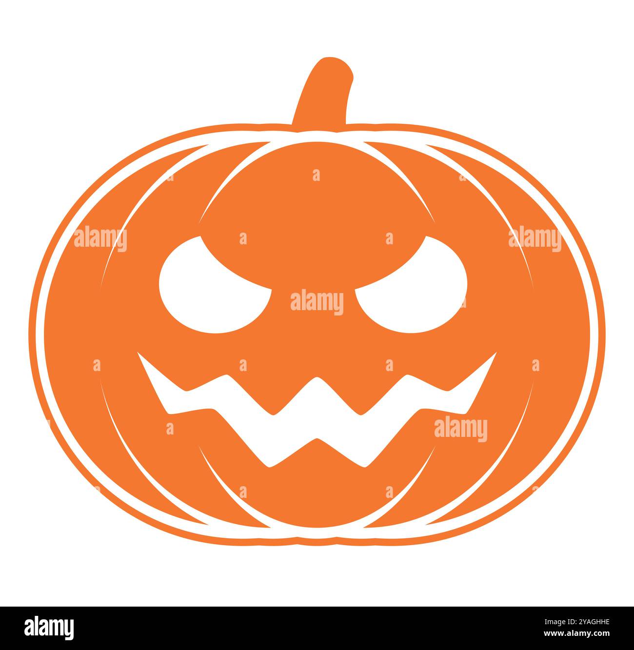 Halloween pumpkin, color vector cartoon illustration of Jack lantern, isolated on white Stock Vector