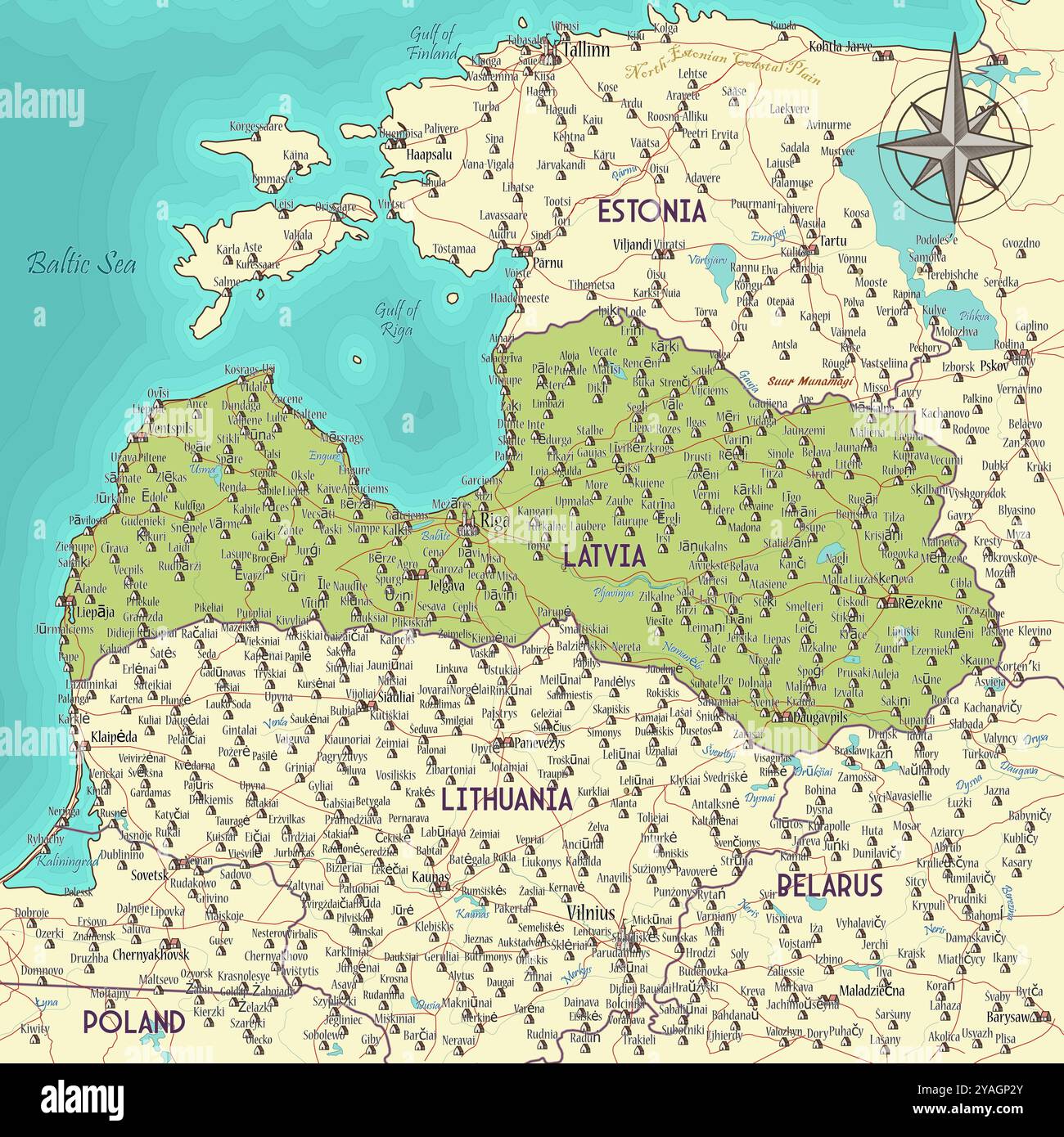 Vintage riga map hi-res stock photography and images - Alamy