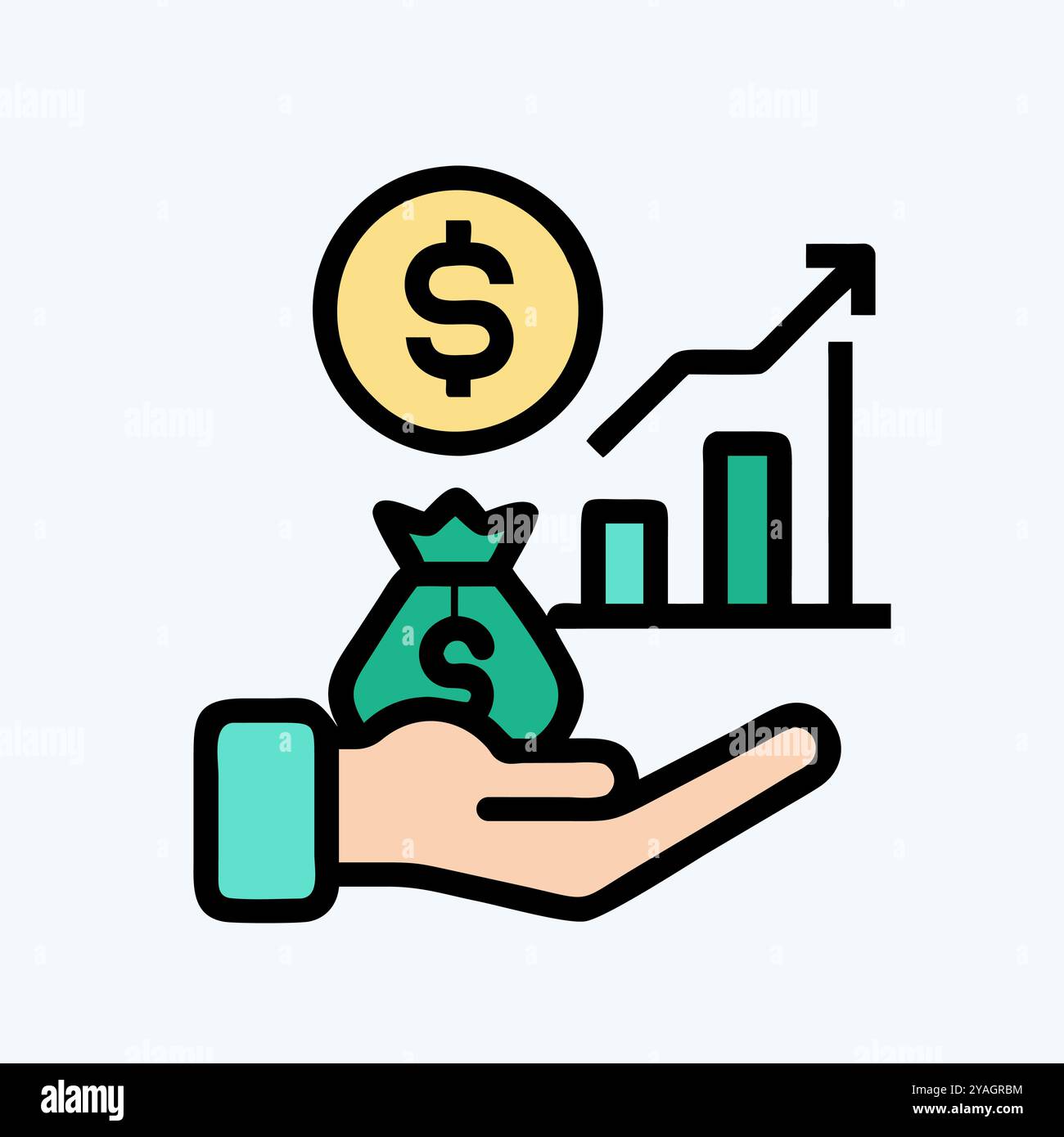 Investment icon vector art image. Stock Vector