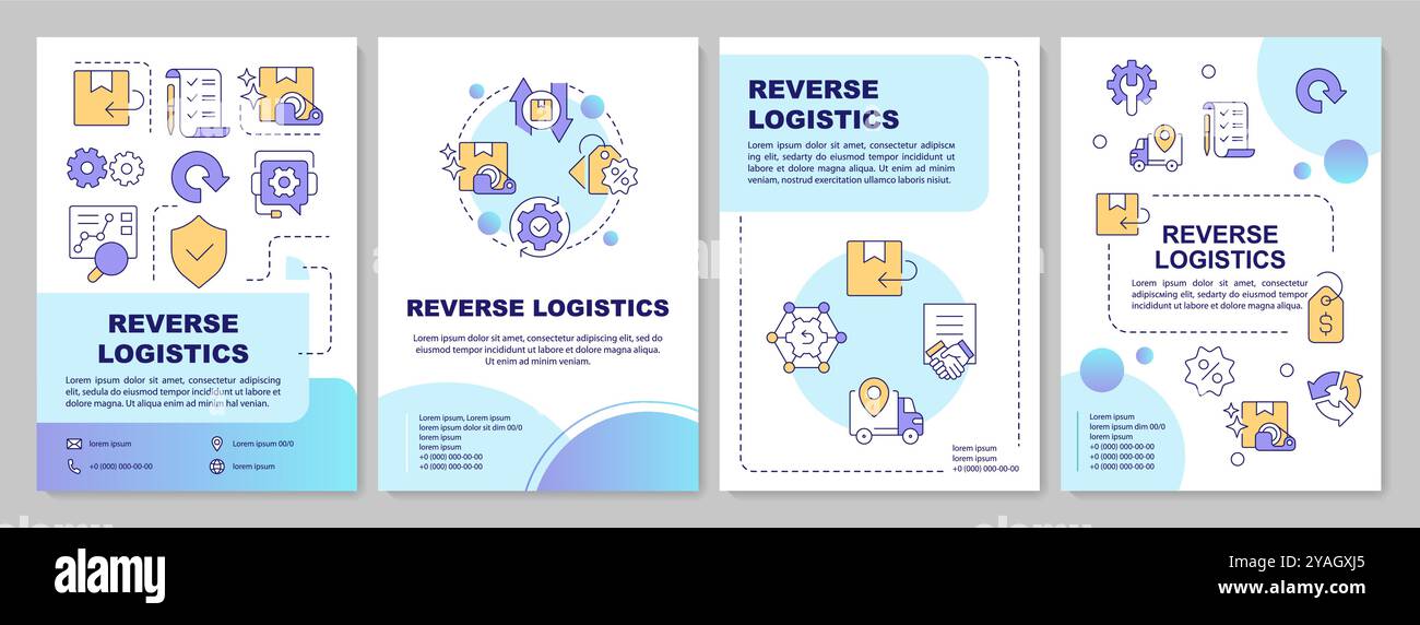 Reverse logistics blue circle brochure template Stock Vector Image ...