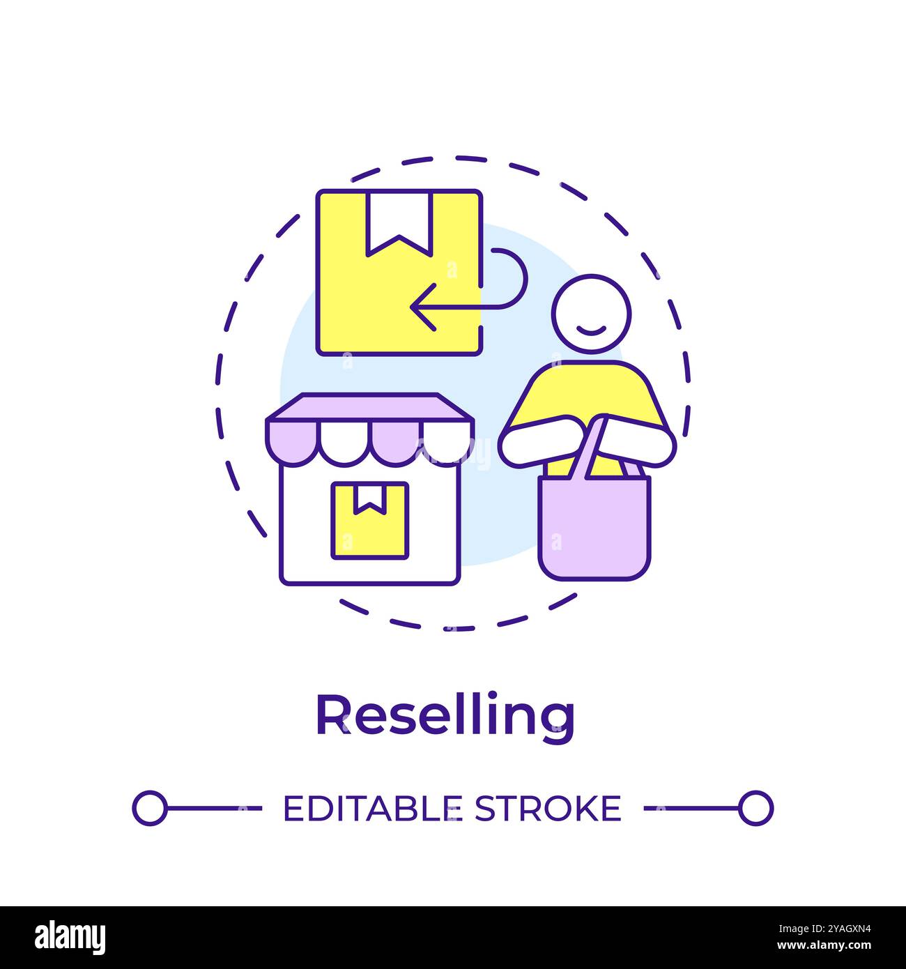 Reselling multi color concept icon Stock Vector