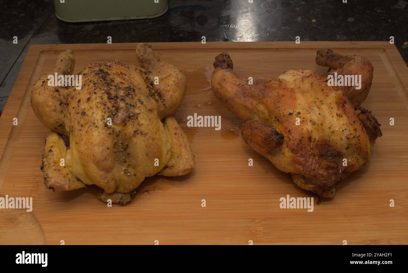Two Types of Oven-Baked Poussin Stock Photo - Alamy