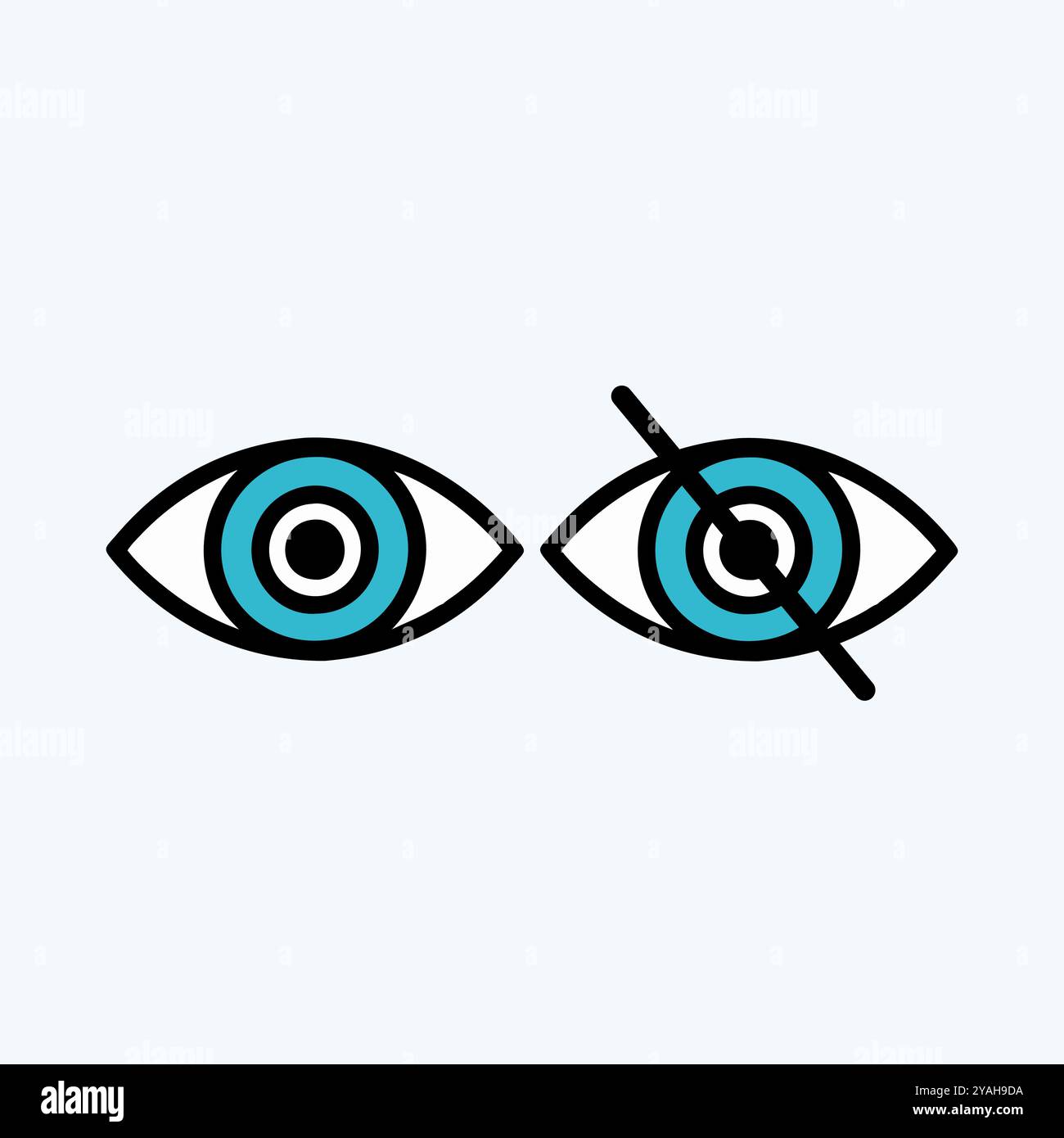Open and Closed Eye Icons Representing Vision and Privacy.Eye Show and ...