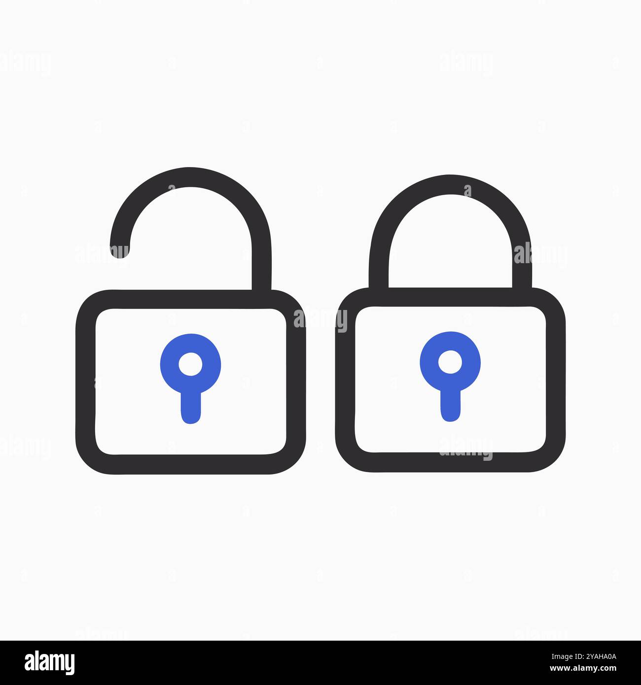 Open and Closed Padlock Icons for Security Concepts. Stock Vector