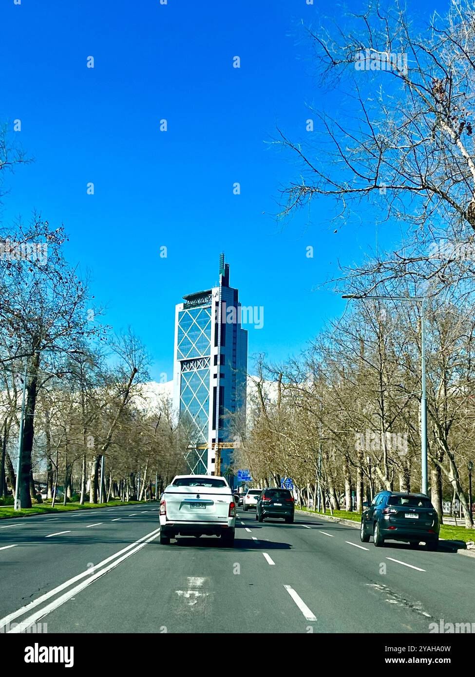 Photoshoot of a tall building. Santiago, Chile. - Smartphone Captured Stock Image