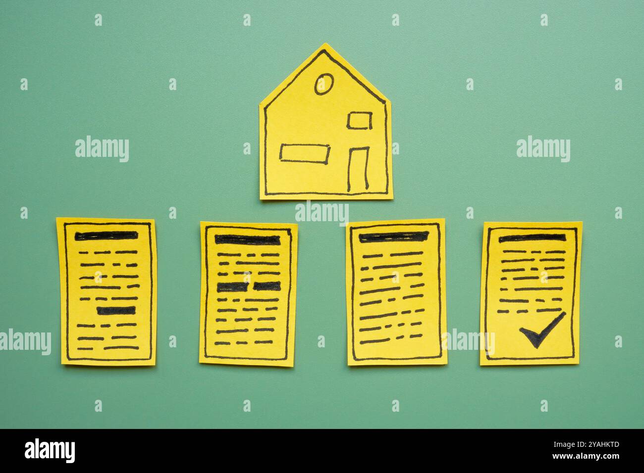 Property File Symbol A house symbol and signed contracts. Real estate agreements and ...