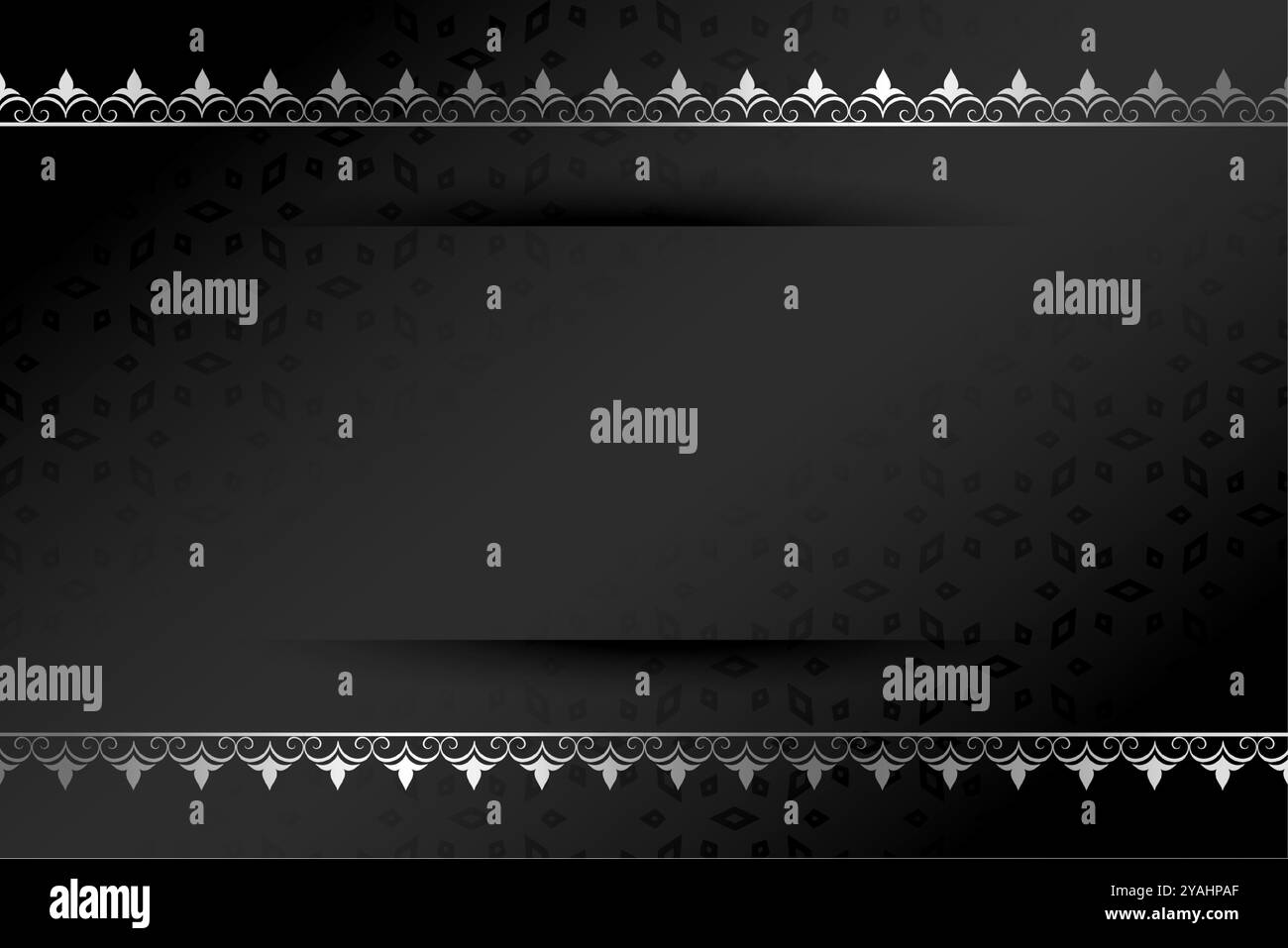 ethnic style floral border background with text space vector Stock ...
