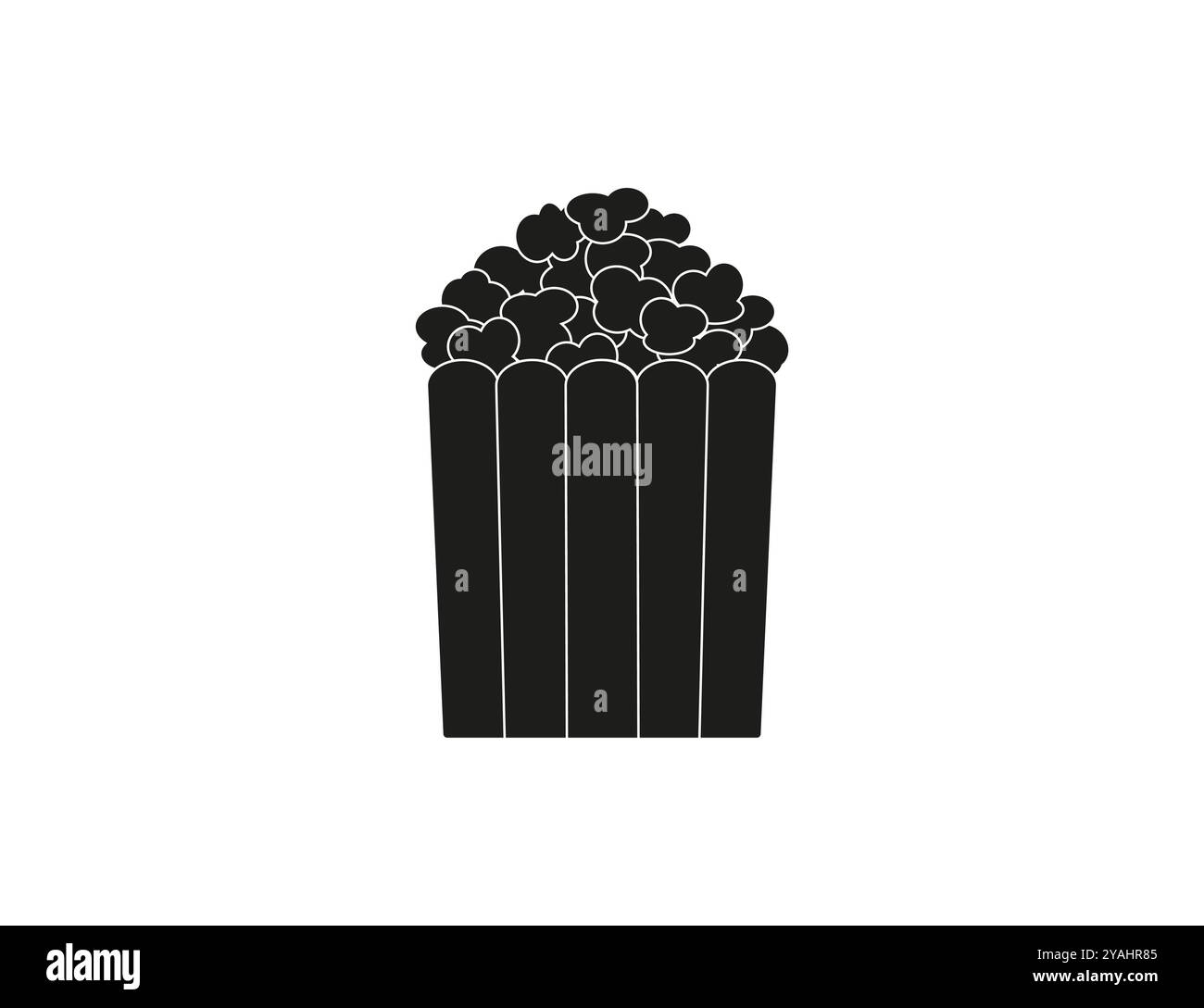 Popcorn, movies, fast-food icon . Vector illustration. Stock Vector