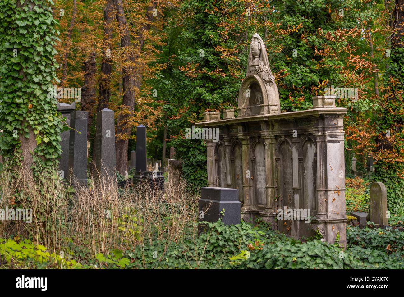 Gräber auf dem Jüdischen Friedhof in der Schönhauser Allee in Berlin ...