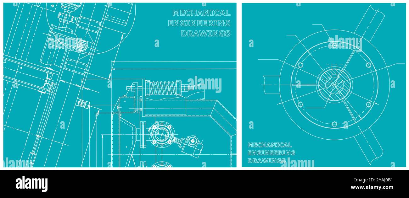 Blueprint. Technology Background. Engineering illustration set ...