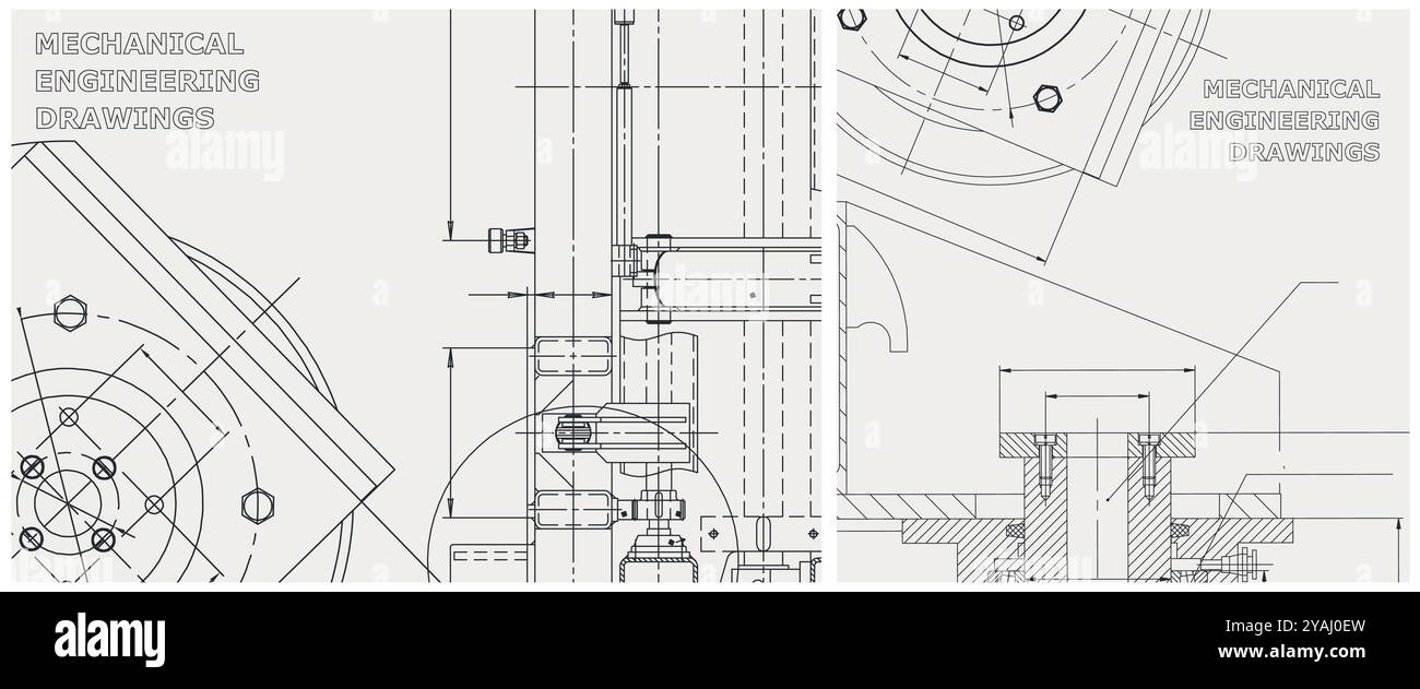 Blueprints. Set of corporate identity templates. Mechanical engineering ...