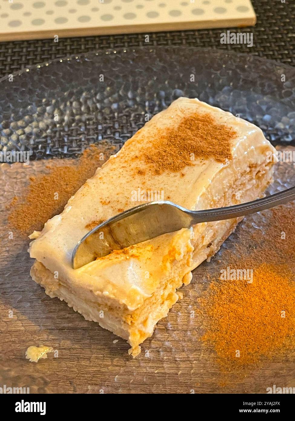 Eating turron cake. Spain. - Smartphone Captured Stock Image
