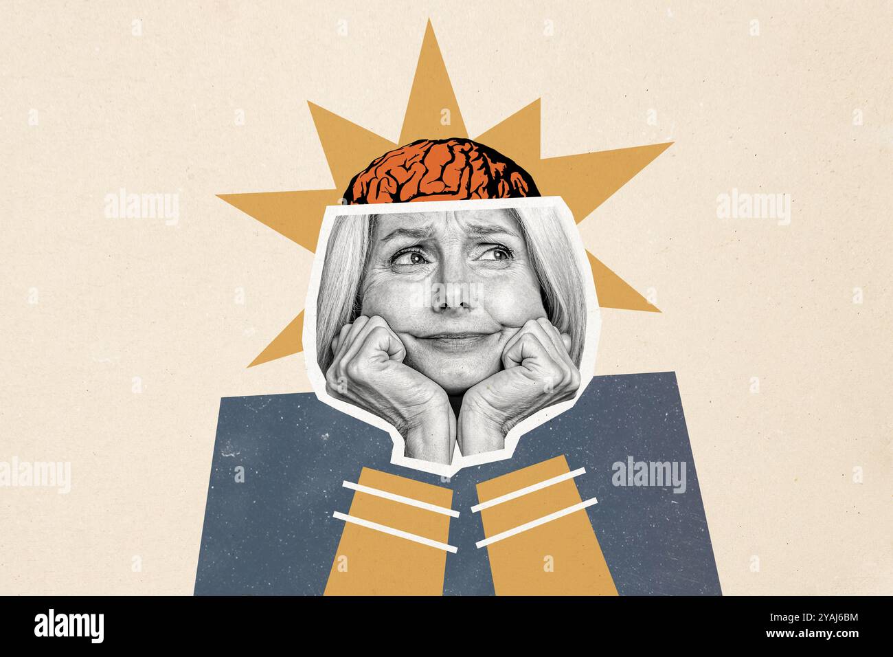 Overthinking Collage Creative collage picture elder woman grandmother think overthinking ...