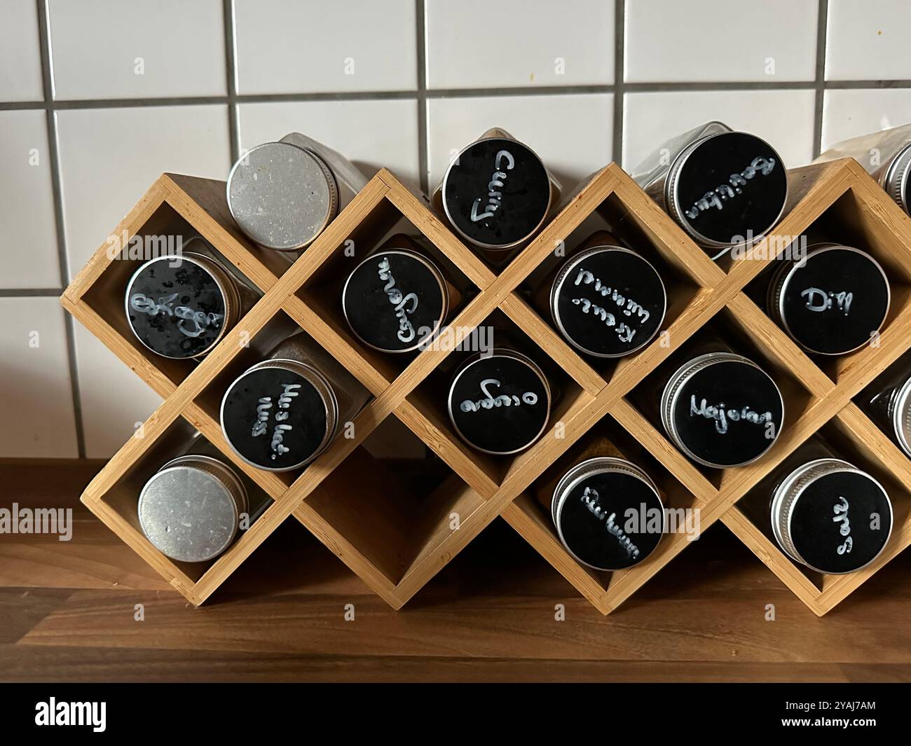 shelf with spices - Smartphone Captured Stock Image
