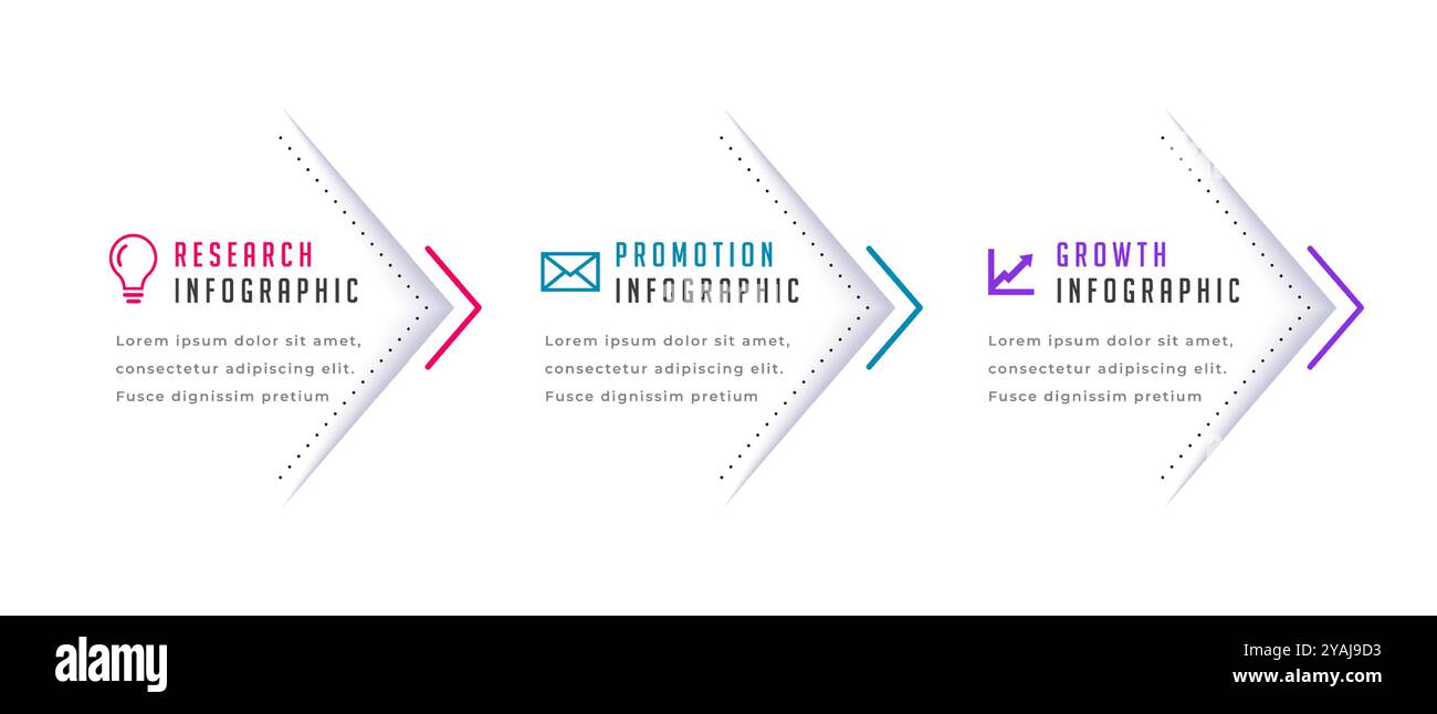 three step infographic timeline banner for corporate marketing vector ...