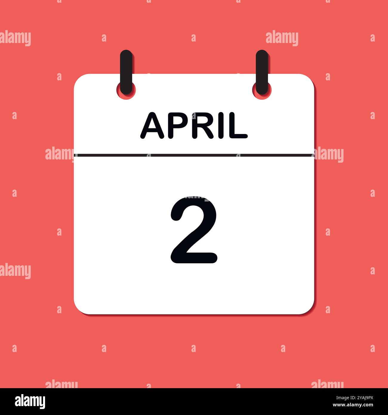 April 2. Daily Calendar icon for design. Simple design for business ...