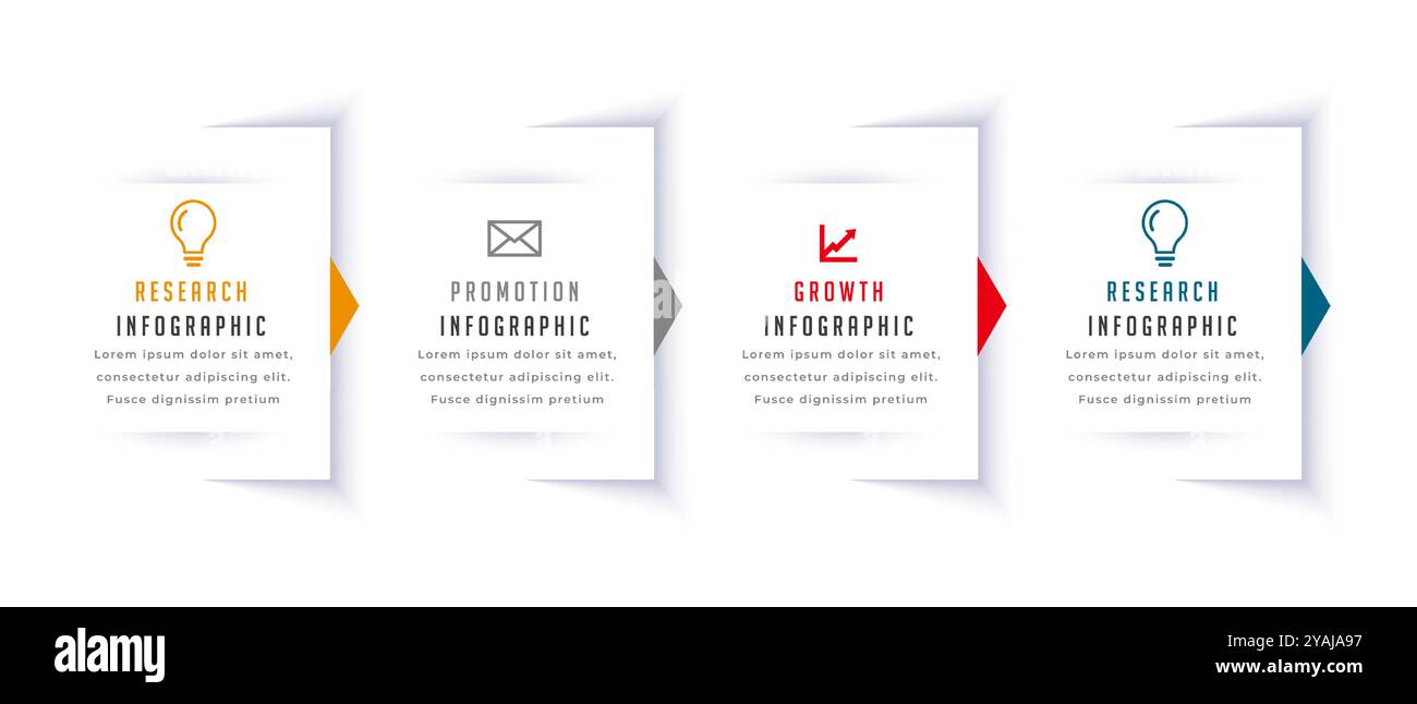 modern 4 step infographic category chart banner design vector Stock ...