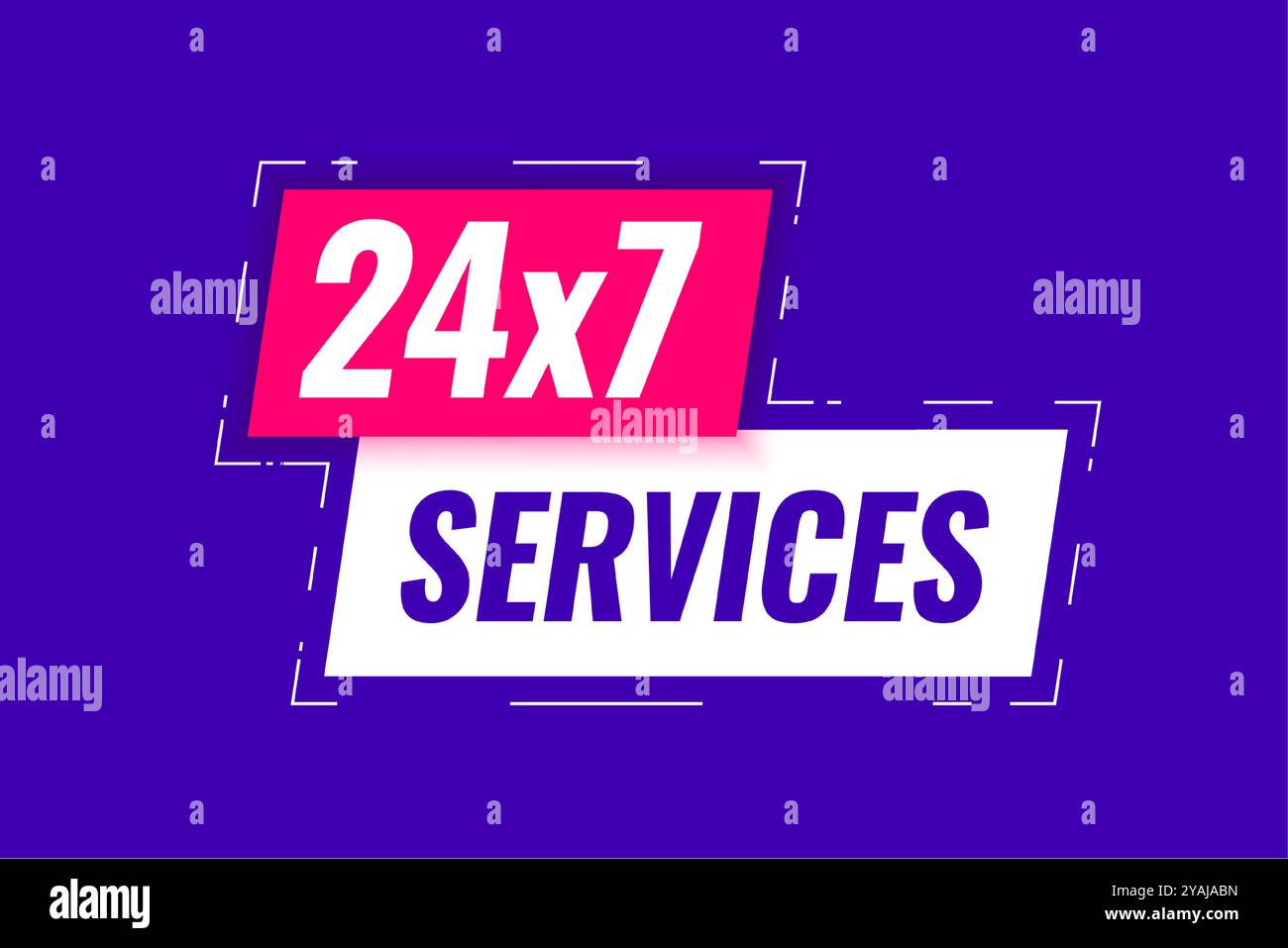 24 hrs and 7 days everyday service assistant label banner vector Stock ...