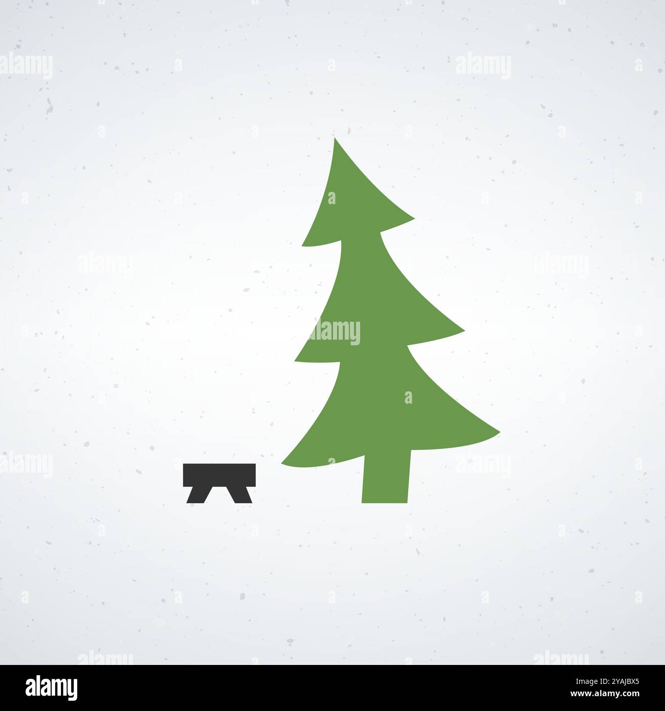 pine tree logo simple green camp stool white background vector illustration Stock Vector