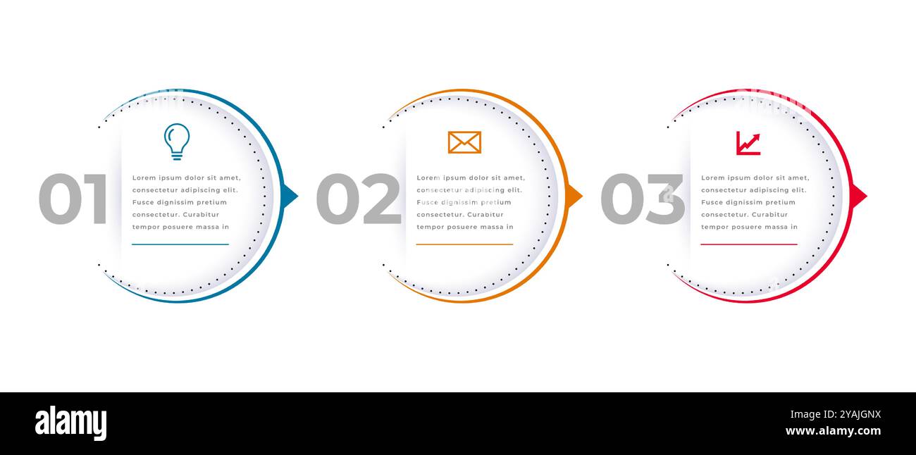 three step infographic workflow chart banner for corporate success ...
