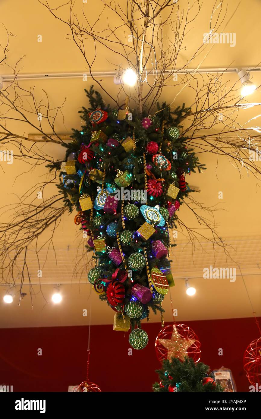 Hanging Christmas Tree From Ceiling Christmas Decorations Ceiling