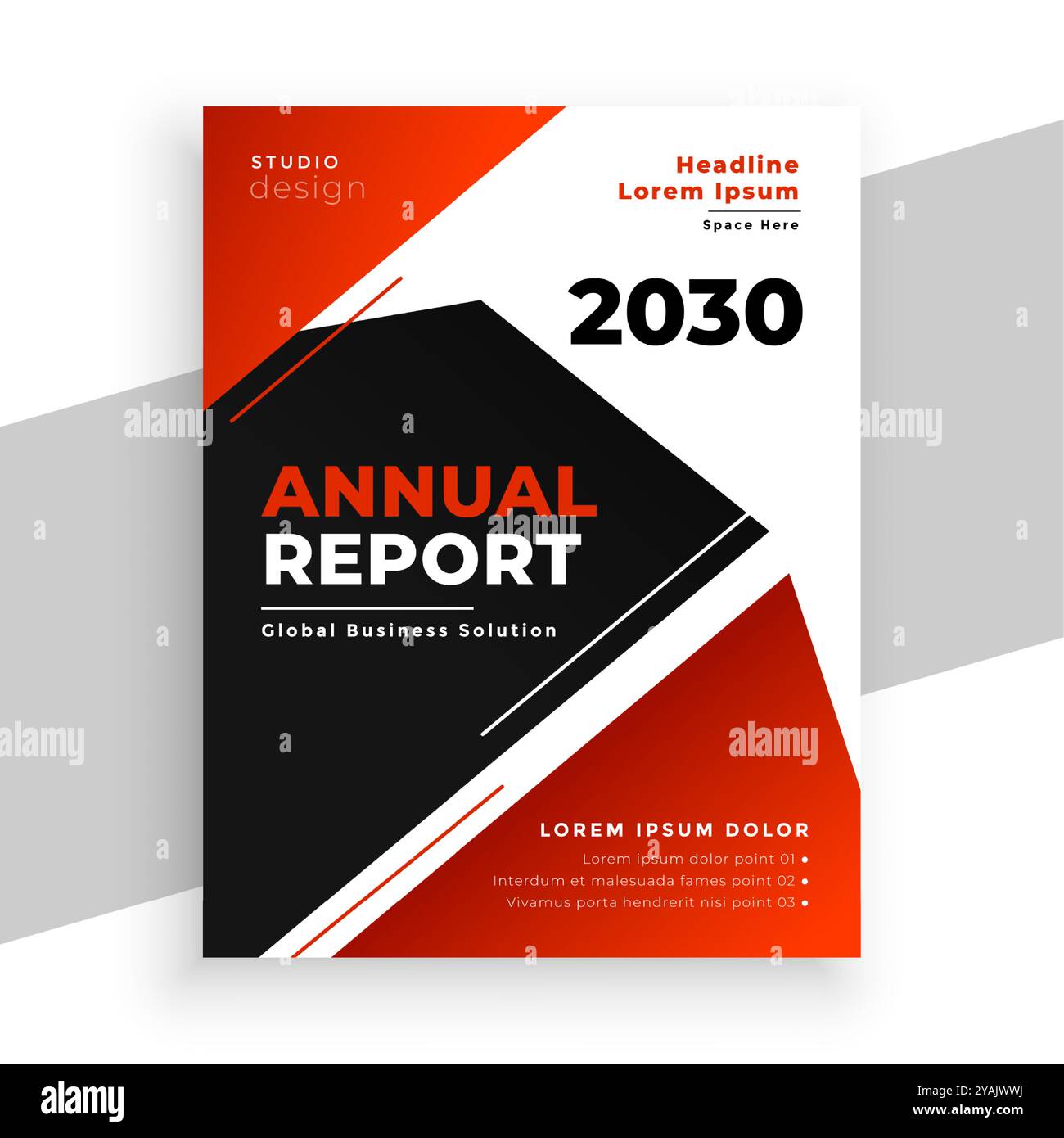 red and black theme professional annual report layout for data print ...
