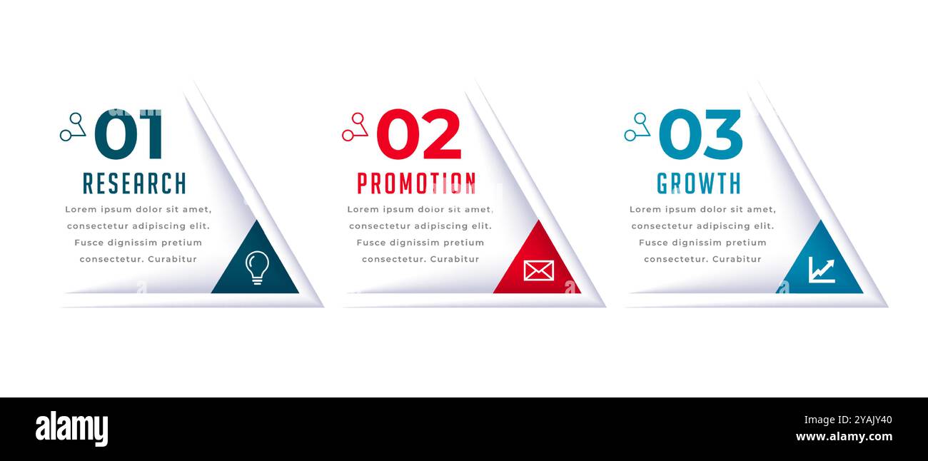 modern 3 step infographic chart banner for business presentation vector ...