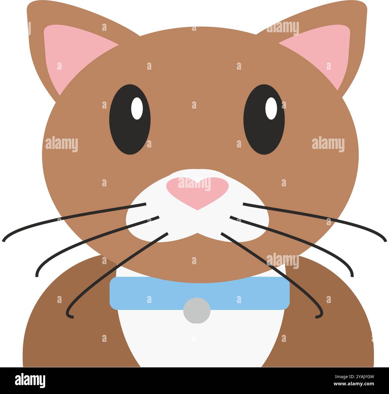 illustration icon face flat design of a cat face. Image graphic element design Stock Photo