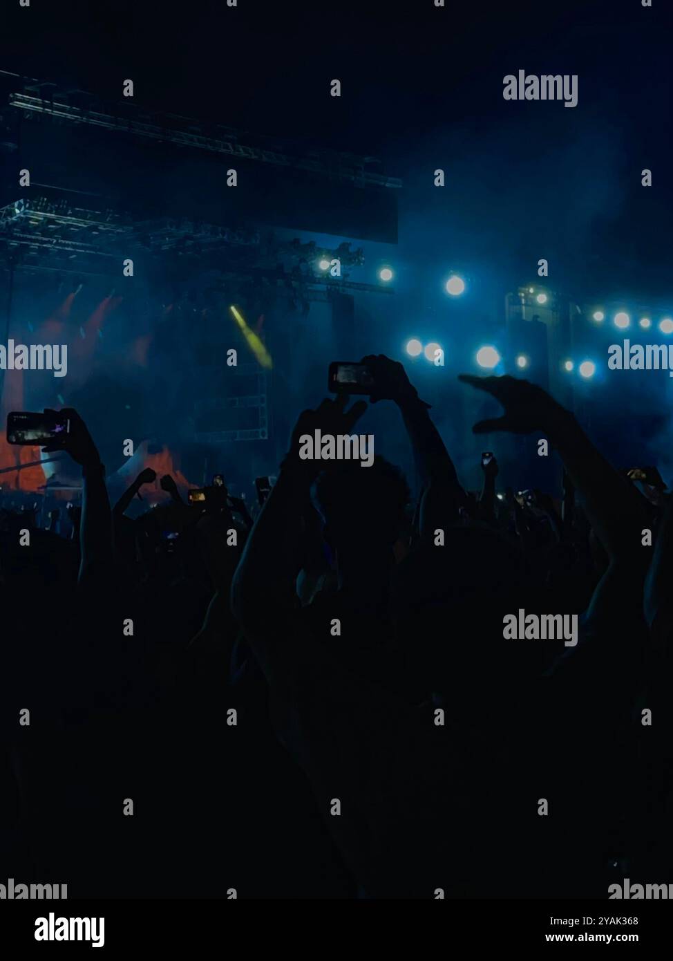 Crowd of people at the Rolling Loud Music Festival in Miami, Florida. - Smartphone Captured Stock Image