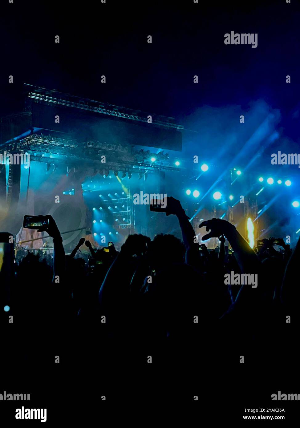 Crowd of people at the Rolling Loud Music Festival in Miami, Florida. - Smartphone Captured Stock Image
