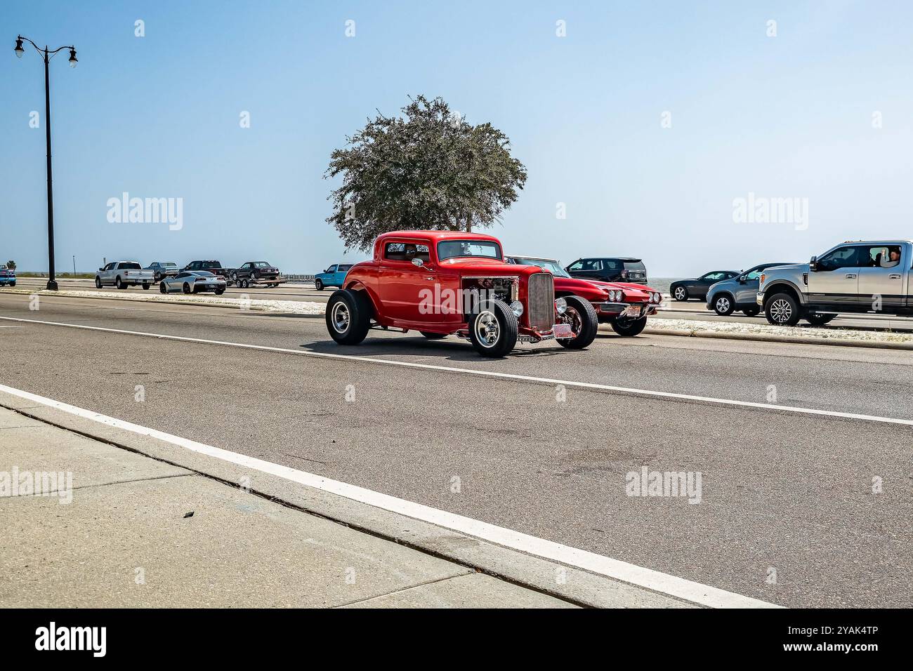 Gulfport, MS - October 04, 2023: Wide angle front corner view of a 1932 ...