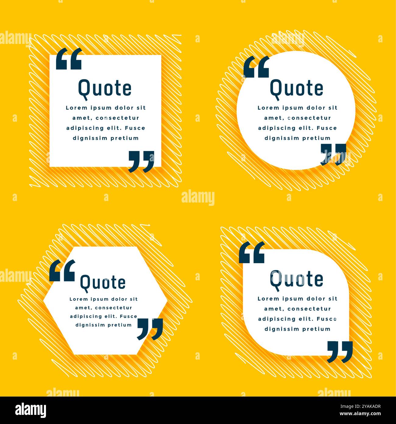 stylish quotation mark sign template in set vector Stock Vector Image ...