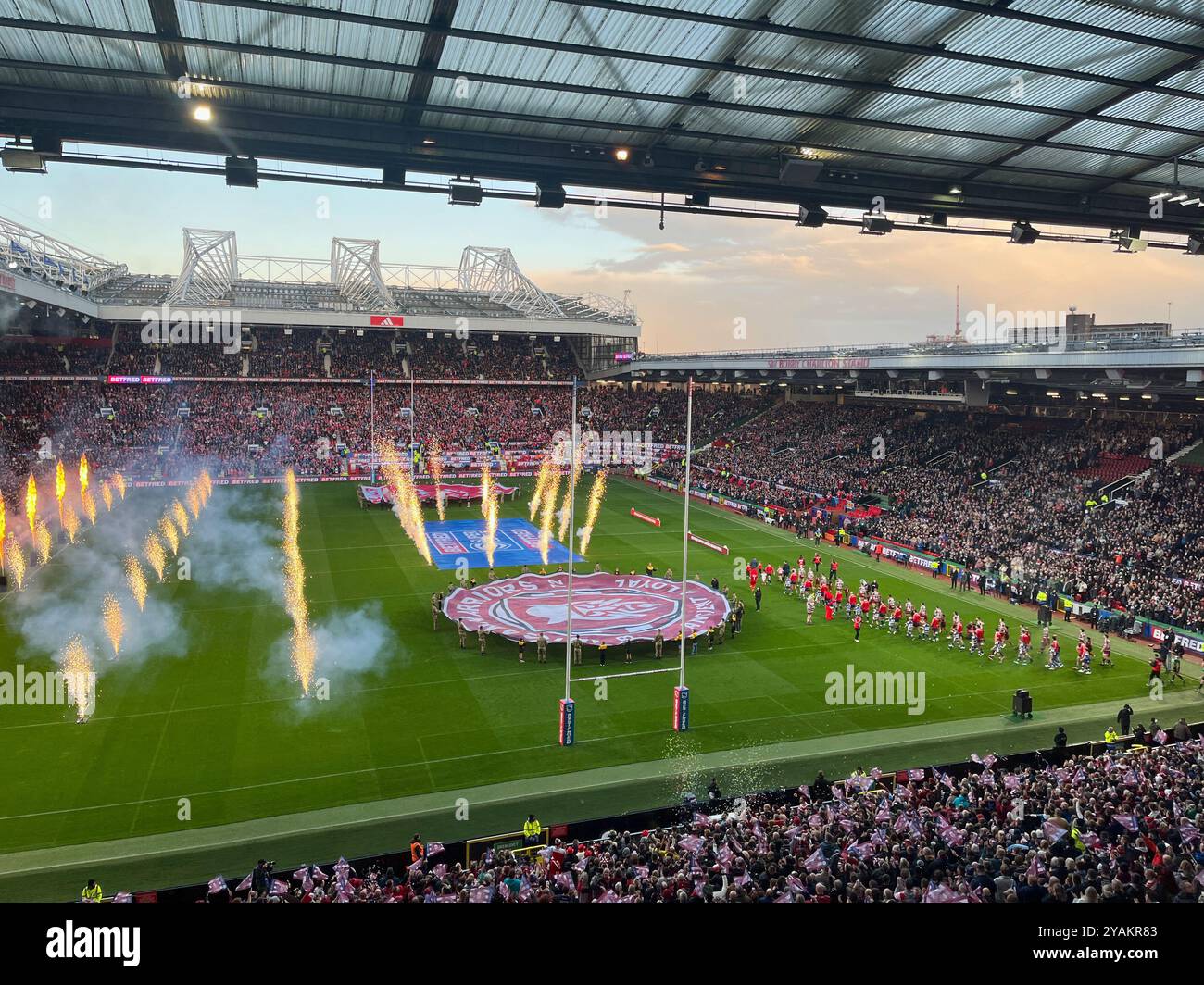 Old Trafford Football Stadium Manchester. Rugby League Grand Final - Smartphone Captured Stock Image