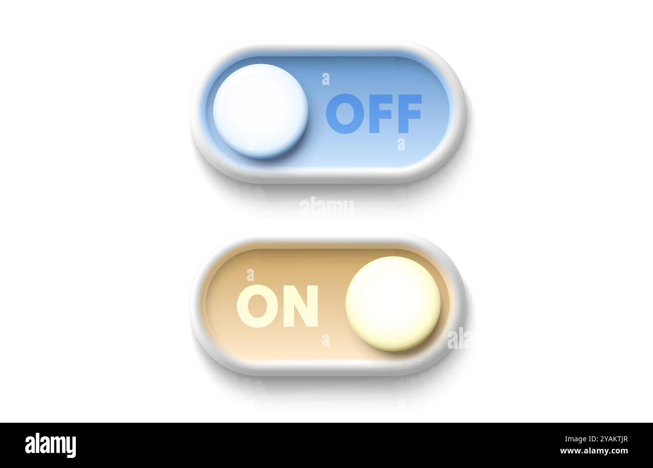 Off on button, day and night mode theme. Vector illustration Stock ...