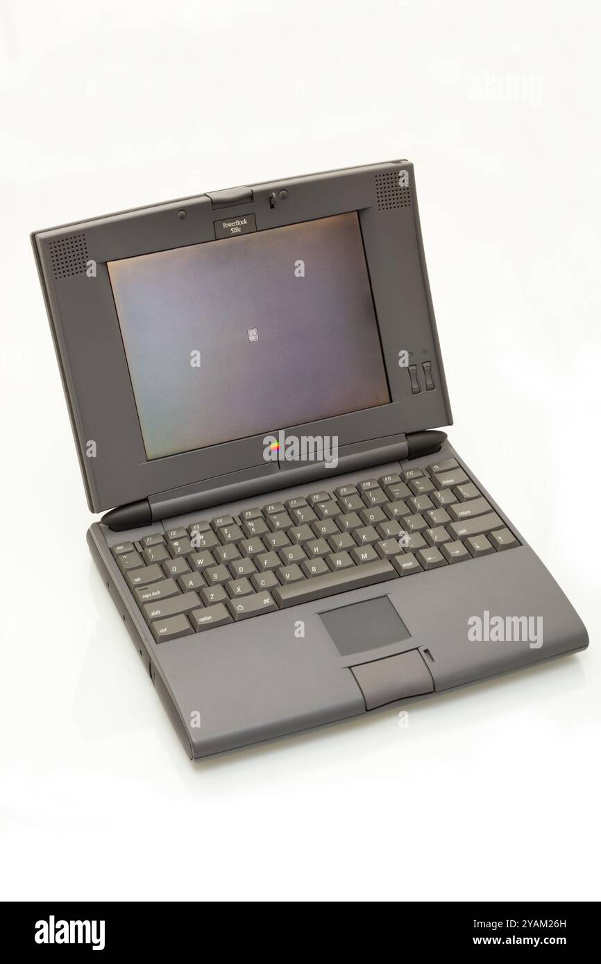 Old vintage Apple Mac Macintosh Powerbook model 520 C. Early laptop ...