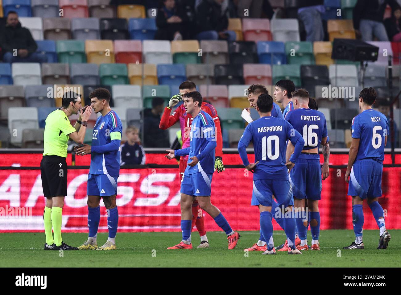 Udine, Italy. 14th Oct, 2024. Ricardo De Burgos (Referee) during the UEFA Nations League 2024 2025 match between Italy 4-1 Israel at Friuli Stadium on October 14, 2024 in Udine, Italy. Credit: Maurizio Borsari/AFLO/Alamy Live News Credit: Aflo Co. Ltd./Alamy Live News Stock Photo