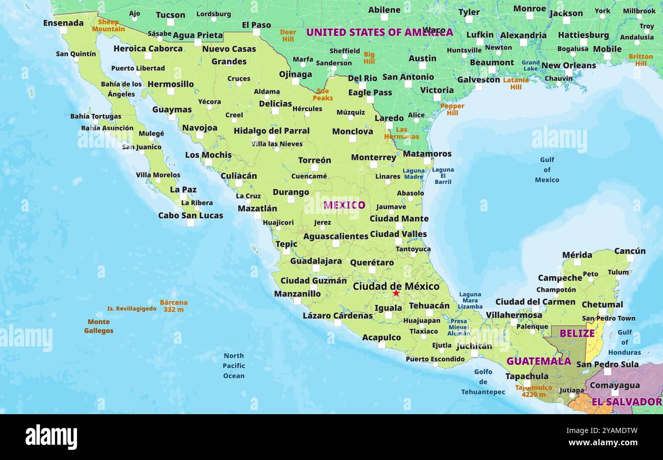 Simple political map of Mexico Stock Vector Image & Art - Alamy