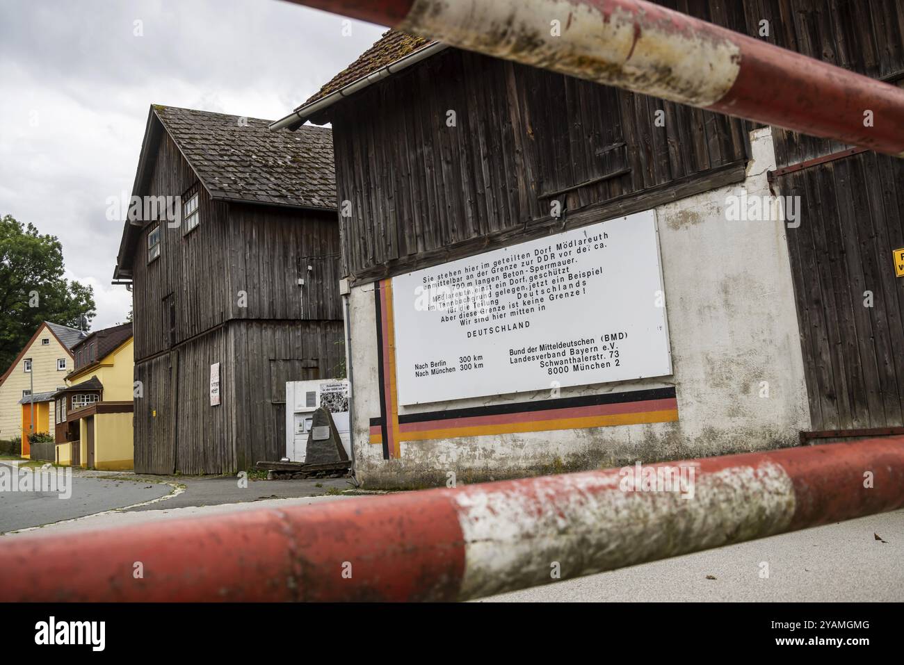 Moedlareuth, municipality with 55 inhabitants, which lies partly in the Free State of Thuringia and partly in the Free State of Bavaria. For 41 years Stock Photo