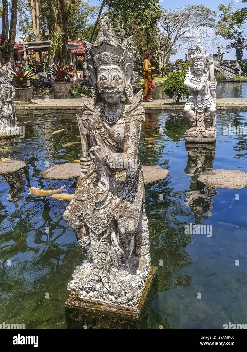 BALI, INDONESIA, SEPTEMBER 18: Sculpture at Tirta Gangga Temple at September 18, 2018, Bali, Indonesia, Asia Stock Photo